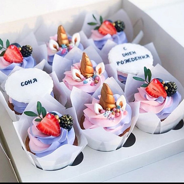 Капкейки "Единорожки" купить - комсомольскнаамуре.сладкоежкин.рф