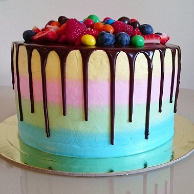 Торт с глазурью "Радуга" купить - комсомольскнаамуре.сладкоежкин.рф